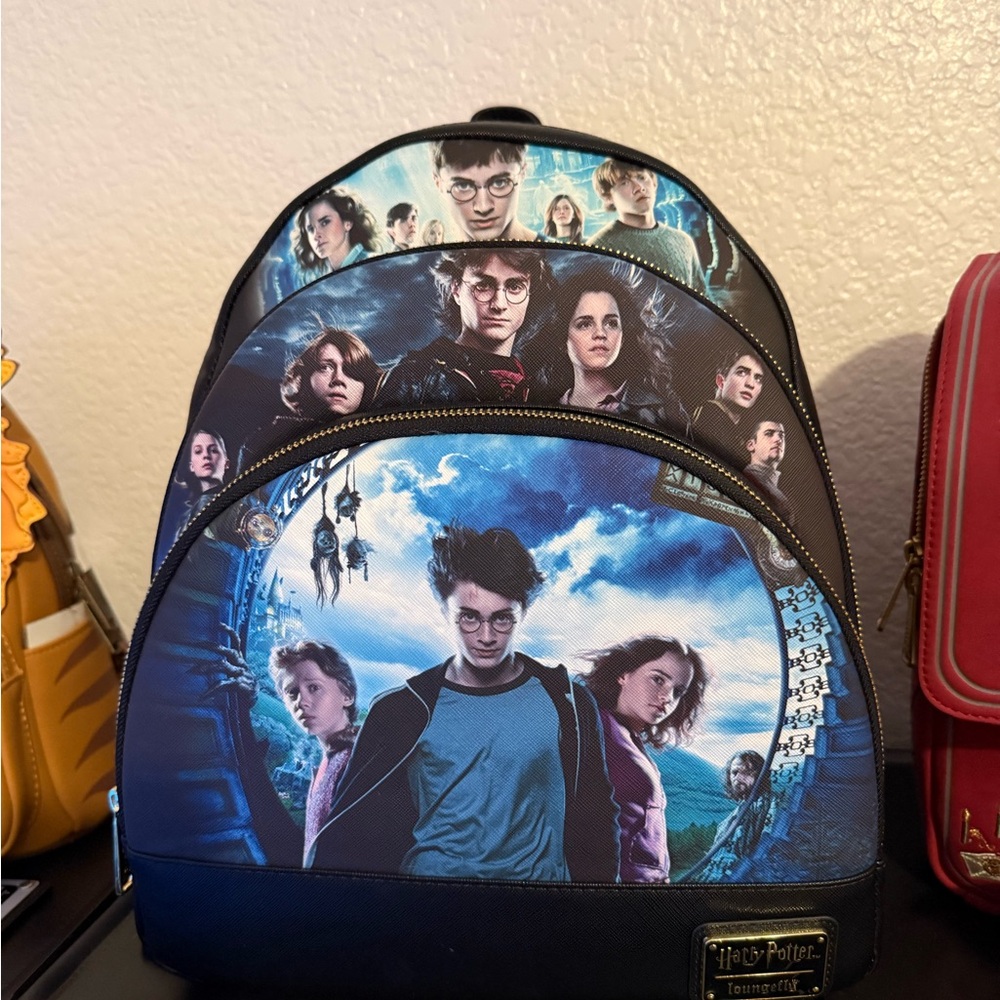 Loungefly Blue Harry Potter Character Collage Backpack